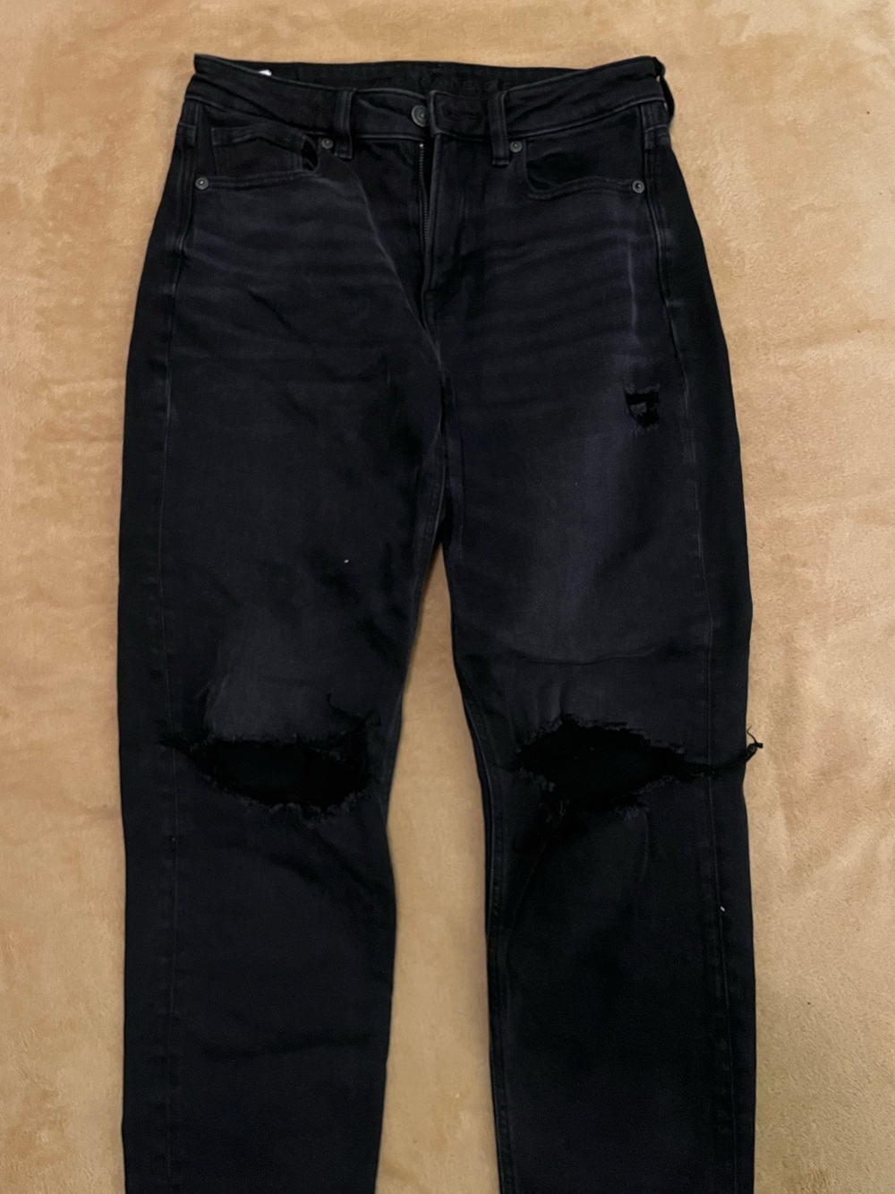 American Eagle Outfitters Black Skinny Ripped Knee Jeans